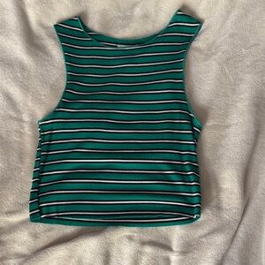 Striped Green Sleeveless Top